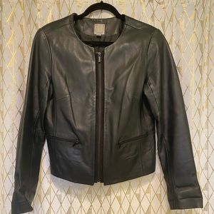 Halogen Colorless Leather Jacket
